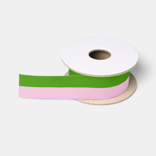 Lazo De Raso Personalizado Primavera Verde y Algodón Candy Rosa
