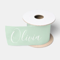 Personalizado Verde Menta Elegante Nombre Satén