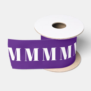 Lazo De Raso Personalizar Letra inicial violeta morada blanca