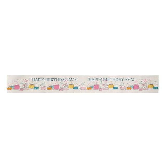 Lazo De Raso Personalized Party Tissue – Doodle Cakes on Cream (Anverso)