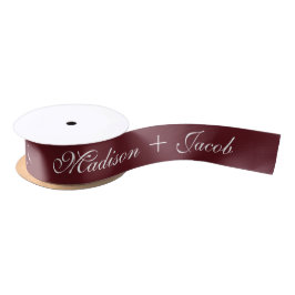 Lazo De Raso Personalized Vintage Script Burgundy Wedding Favor