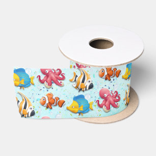 Lazo De Raso Pez Tropical Colorido Niños
