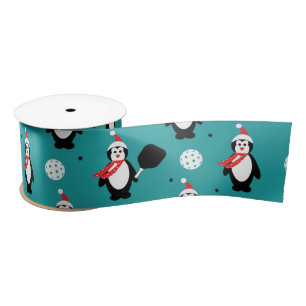 Lazo De Raso 🐧 Pickleball Feliz Navidad 🎁 Satin Ribbon