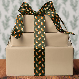 Lazo De Raso Pie de calabaza Pie Slice Green Acción de Gracias