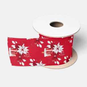 Lazo De Raso Pimienta de Navidad Patrón de Vela Poinsettia