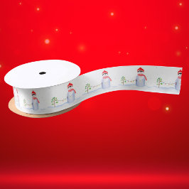 Lazo De Raso Pingüino Navidad con luces de Navidad