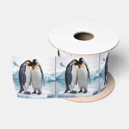 Lazo De Raso Pingüinos Cutos En Un Glaciar