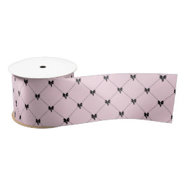 Lazo De Raso Pink & Black Bow Gift Wrapping
