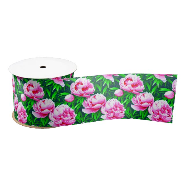 Lazo De Raso Pink Peonies Garden Print (Carrete)