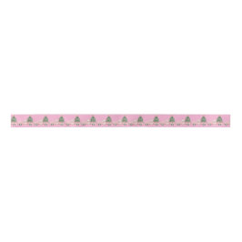 Lazo De Raso Pink Truck Christmas Ribbon