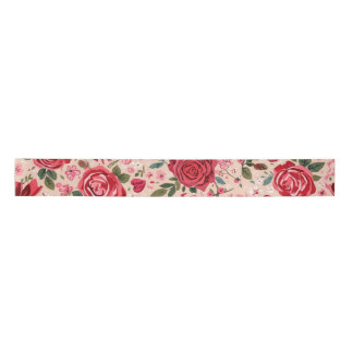 Lazo De Raso Pinstripe Pink Roses