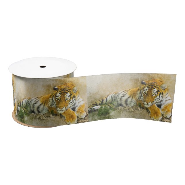Lazo De Raso Pintura de tigre (Carrete)