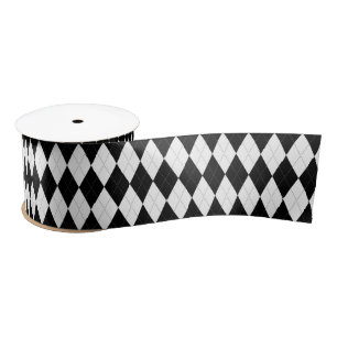 Lazo De Raso Pitch Black Argyle White Diamond Shape