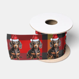 Lazo De Raso Plaid Amante de Perros y Navidad Dachshund