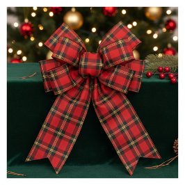 Lazo De Raso Plaid Clásico Navideño