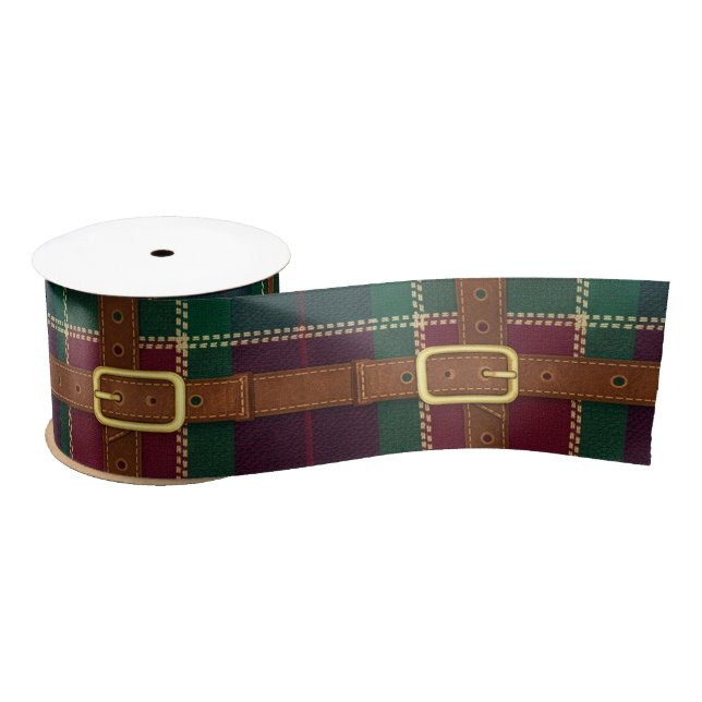 Lazo De Raso Plaid de Lux Navidad Escocés (Carrete)