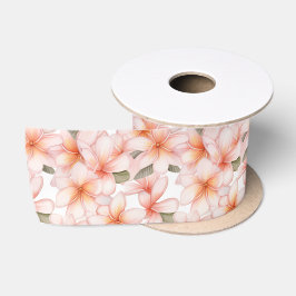 Lazo De Raso Plumeria rosa pálida Frangipani Flor ancha