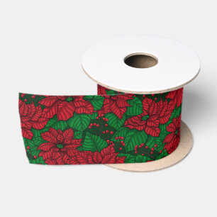 Lazo De Raso Poinsettia, patrón de Navidades