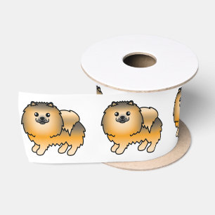 Lazo De Raso Pomerania Sable Naranja Perro De Dibujos Animados 