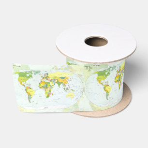 Lazo De Raso Póster de Atlas Mapa Mundial Político: Decoración