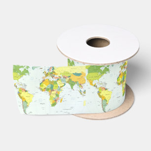 Lazo De Raso Póster de Atlas Mapa Mundial Político: Decoración