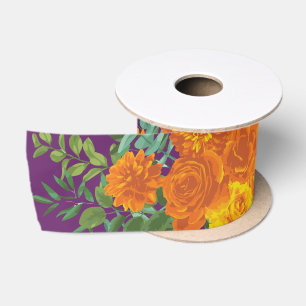 Lazo De Raso Primavera de Boda Rosa de Naranja púrpura