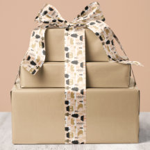 Pueblo de osos de Navidad en rosa, negro y dorado