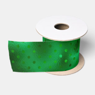 Lazo De Raso Punto de Lunares de Hoja Verde