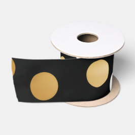 Lazo De Raso Punto de Polka Blanco y Negro con acento clásico d