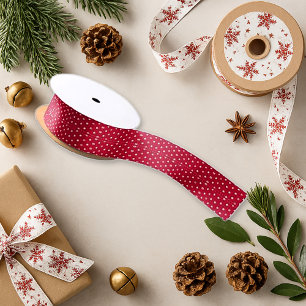 Lazo De Raso Punto Polka Rojo Clásico de los navidades