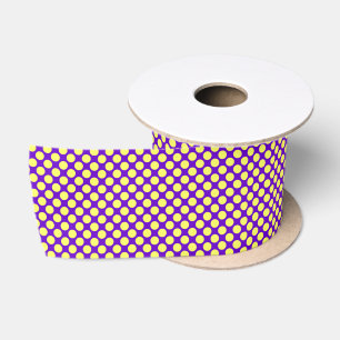 Lazo De Raso Puntos de Polka Amarillo con fondo morado STaylor