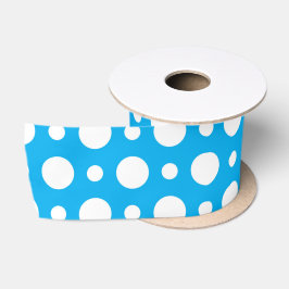 LAZO DE RASO PUNTOS DE POLKA AZULES Y BLANCOS