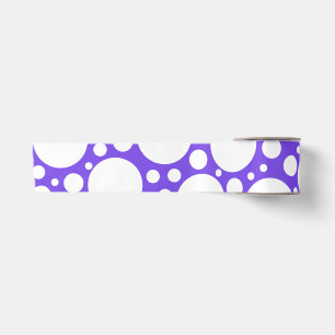 Lazo De Raso Puntos de polka en morado y blanco