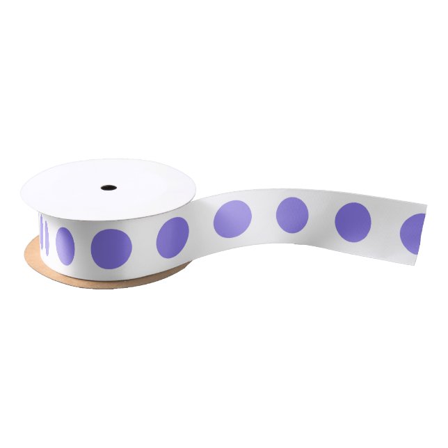 Lazo De Raso Puntos de polka periwinkle (Carrete)