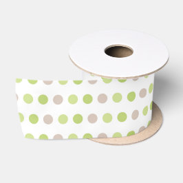 LAZO DE RASO PUNTOS PASTEL VERDE Y TAN POLKA