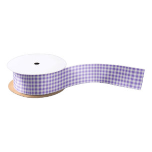 Lazo De Raso Purple Gingham Satin Ribbon