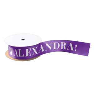 Lazo De Raso Purple Simple Text Feliz Cumpleaños