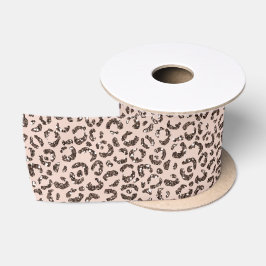 Lazo De Raso Purpurina de leopardo marrón de chocolate de choco
