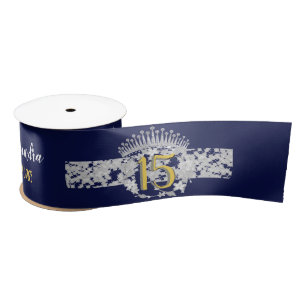 Lazo De Raso Quinceanera azul real Boho español