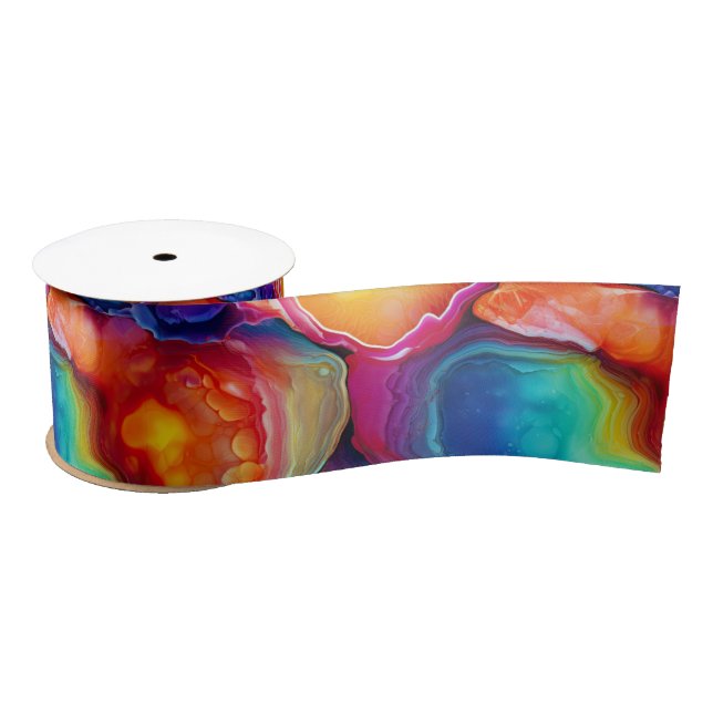 Lazo De Raso Rainbow Agate | Vibrant Abstract Stone Pattern (Carrete)
