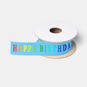 Lazo De Raso Rainbow Happy cumpleaños Satin Ribbon
