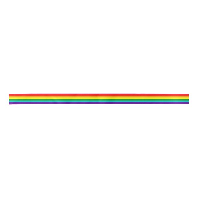Lazo De Raso Rainbow LGBT gay flag Ribbon (Anverso)