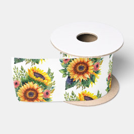 Lazo De Raso Ramo de Girasoles - Decoración de Hogar Campo Fran