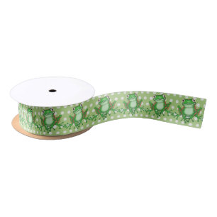 Lazo De Raso Ranas verdes con puntos de polka