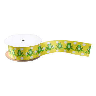 Lazo De Raso Ranas verdes con puntos de polka
