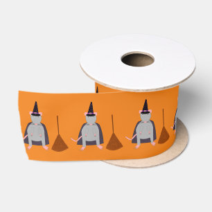 Lazo De Raso Rata de Brujas de Halloween y estampado de baño