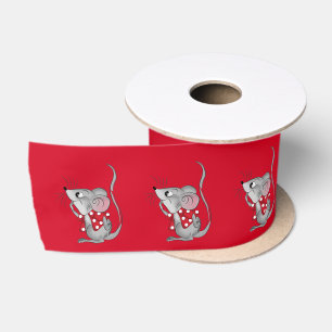 Lazo De Raso Ratones en Rojo