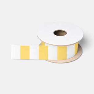 Lazo De Raso Rayado amarillo y blanco