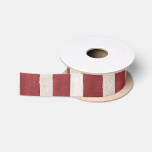 Lazo De Raso Rayas Blancas de Navidad Rojo
