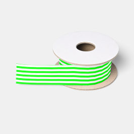 Lazo De Raso Rayas Blancas y Verde Lima